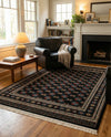 Samarkand Elegance Collection Area Rug -  Margilan (Dark Green) Rectangle Dark Green  lifestyle 30