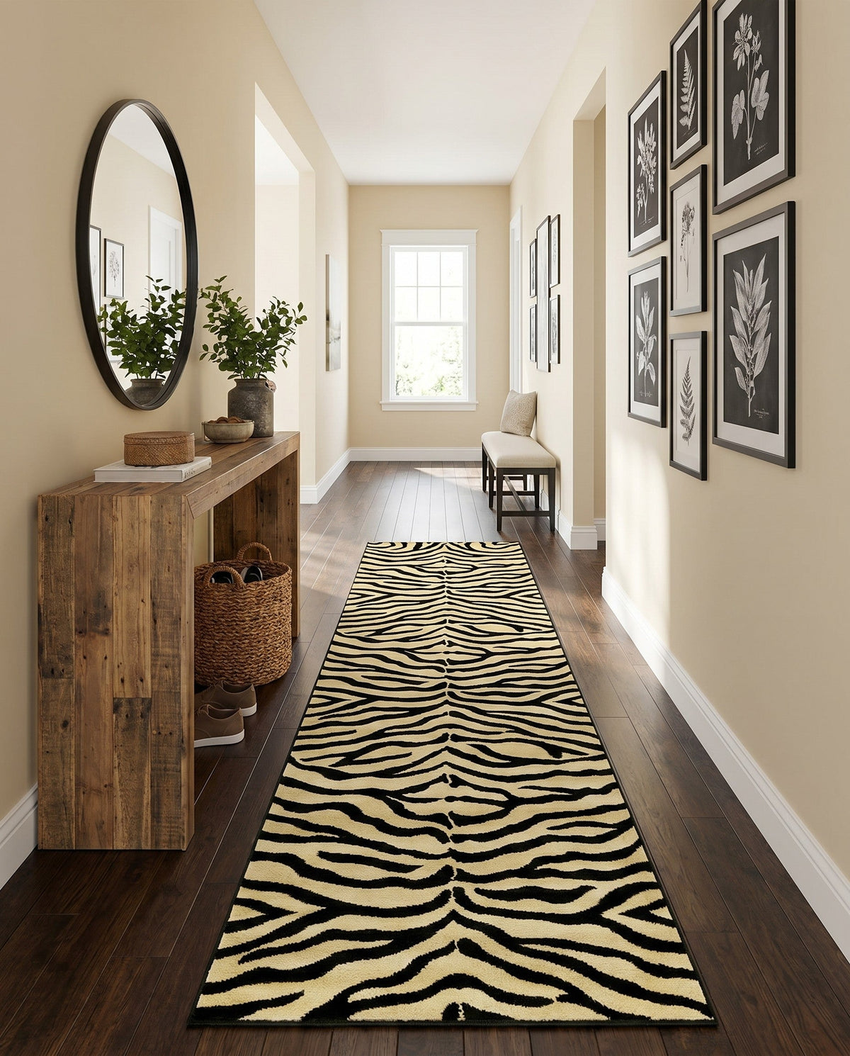 Savannah Sojourn Collection Area Rug -  Kilimanjaro Runner Cream  lifestyle 97