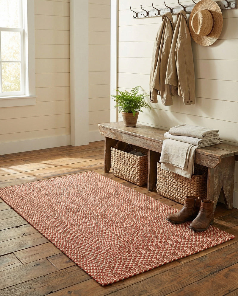Highland Woven Jute Collection Area Rug - Glenmore (Rust Red) Rectangle Rust Red  lifestyle 9