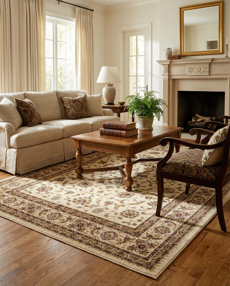 Jaipur Elegance Collection Area Rug -  Nahargarh (Cream) Rectangle Cream  lifestyle 10