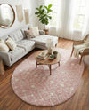 Berber Lattice Shag Collection Area Rug - Atlas (Light Pink) Oval Light Pink  lifestyle 34