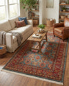 Persian Elegance Collection Area Rug -  Nain Rectangle Light Blue  lifestyle 12