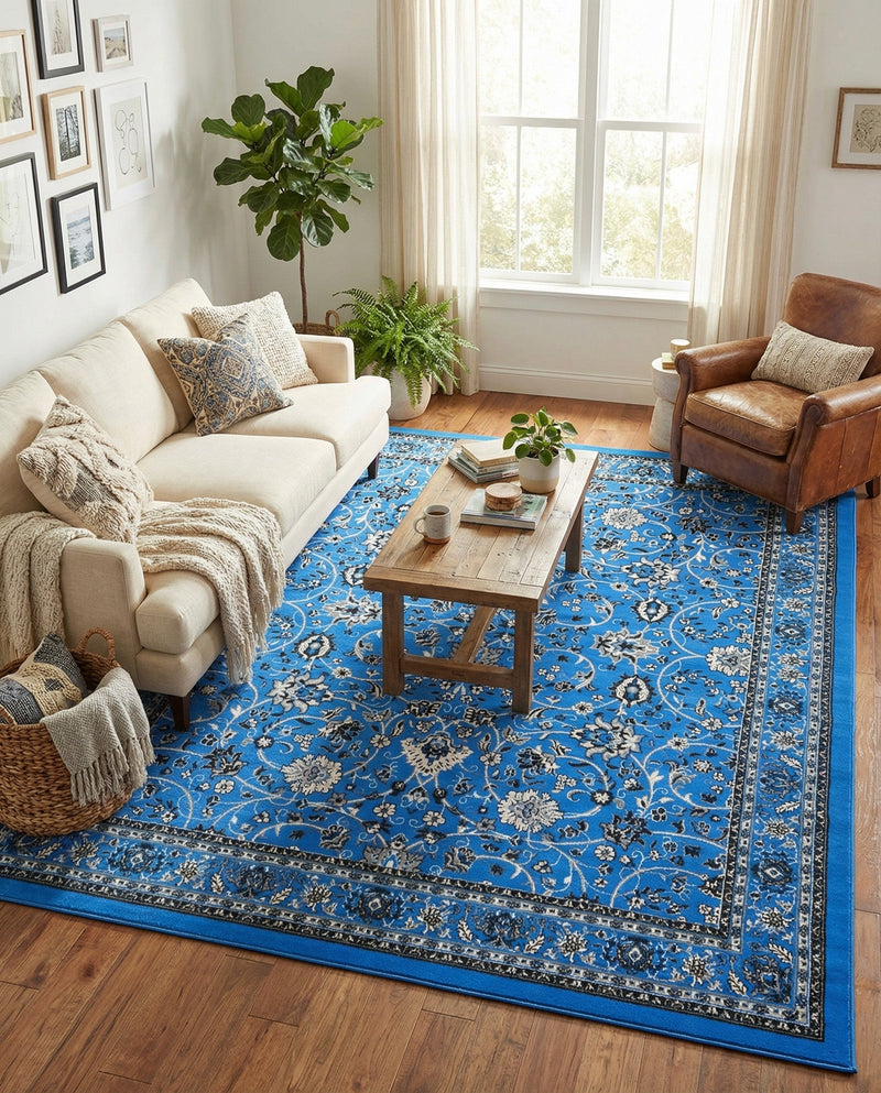 Isfahan Elegance Collection Area Rug - Naghsh-e Jahan (Dark Blue) Rectangle Dark Blue  lifestyle 24