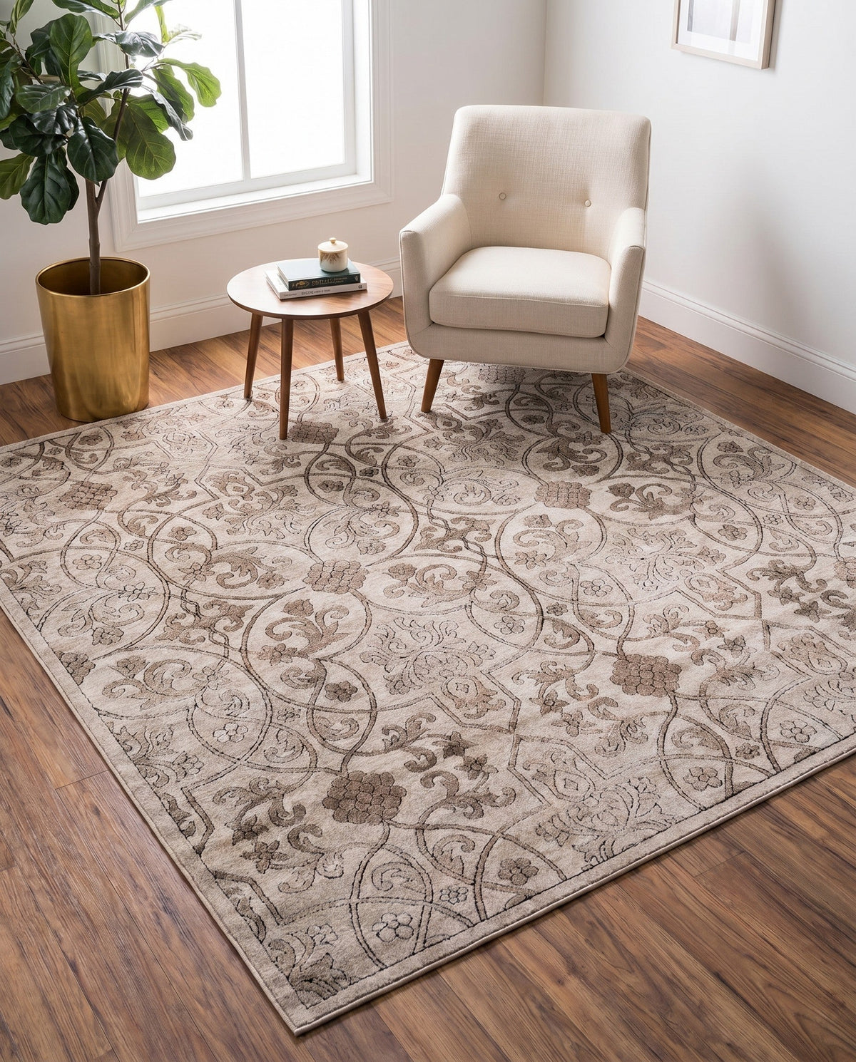 Andes Summit Collection Area Rug -  Merida Square Dark Beige  lifestyle 52