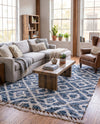 Cozy Cove Shag Collection Area Rug -  Dunes Rectangle Blue  lifestyle 40