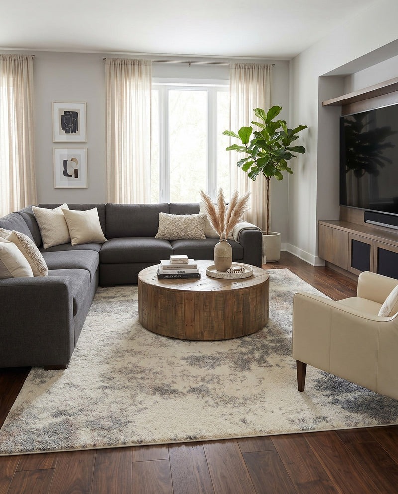 Cozy Haven Shag Collection Area Rug -  Tranquility (Khaki) Rectangle Khaki  lifestyle 18