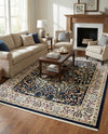 Persian Elegance Collection Area Rug -  Kerman (Navy Blue) Rectangle Navy Blue  lifestyle 6
