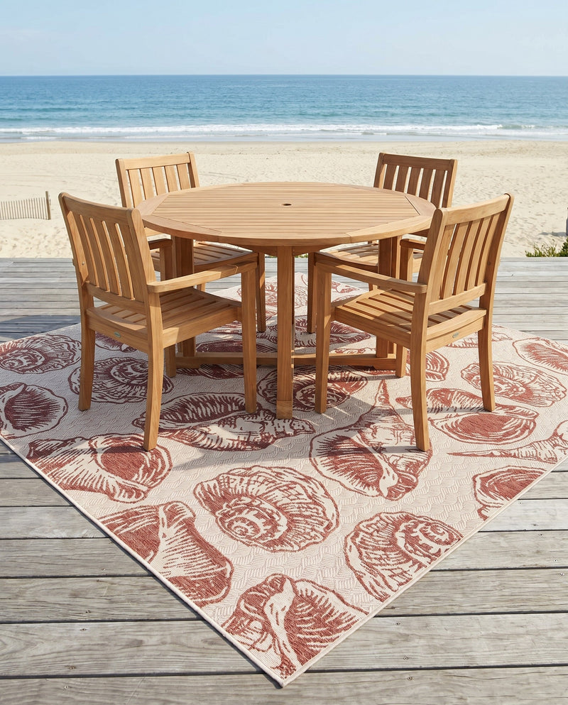 Seaside Haven Rugs Collection Area Rug -  Lighthouse (Ivory Rust Red) Square Ivory Rust Red  lifestyle 53