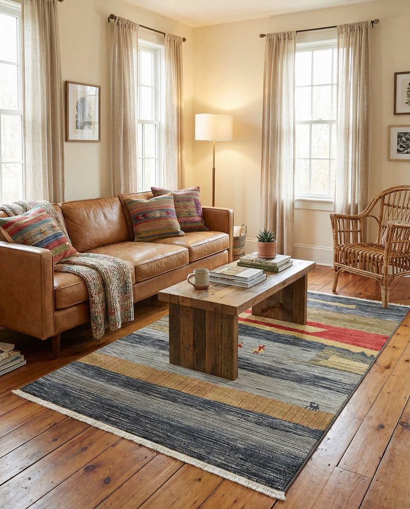Zagros Oasis Collection Area Rug -  Lordegan Rectangle Blue  lifestyle 7