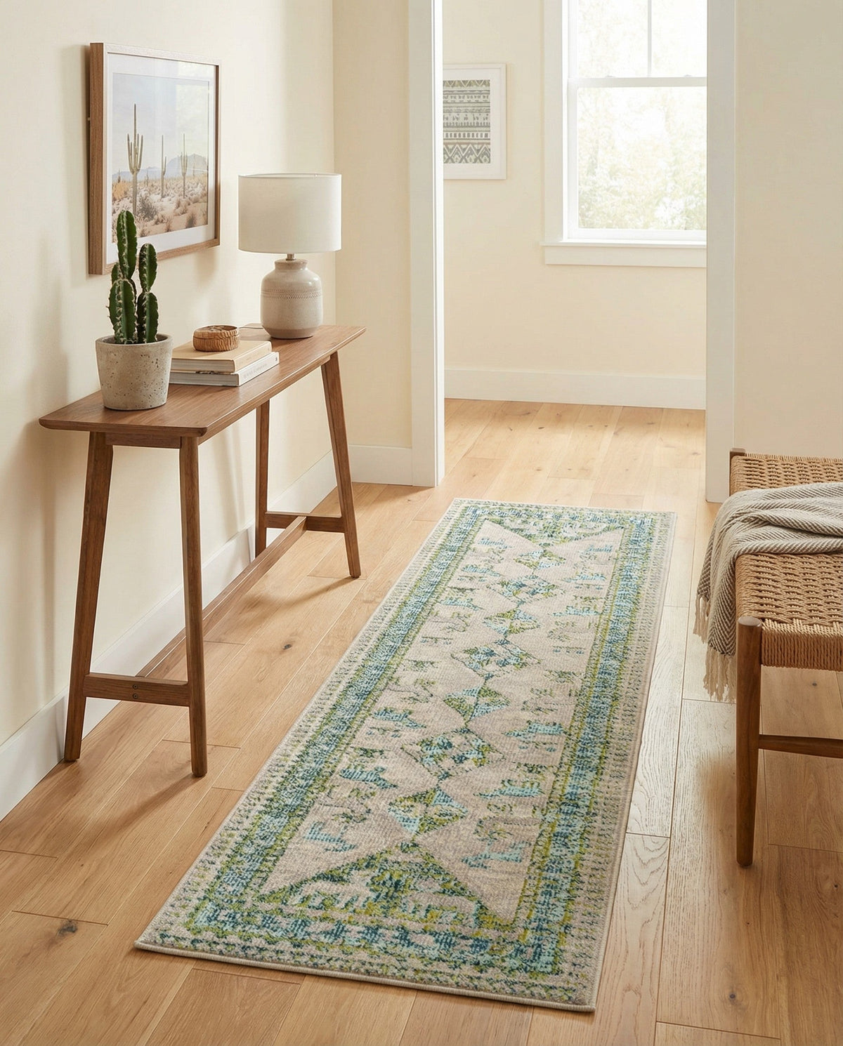 Sedona Vista Collection Area Rug -  Nolina Runner Green  lifestyle 95