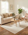 Trellis Wool Collection Area Rug - Cobbles Rectangle Ivory  lifestyle 33