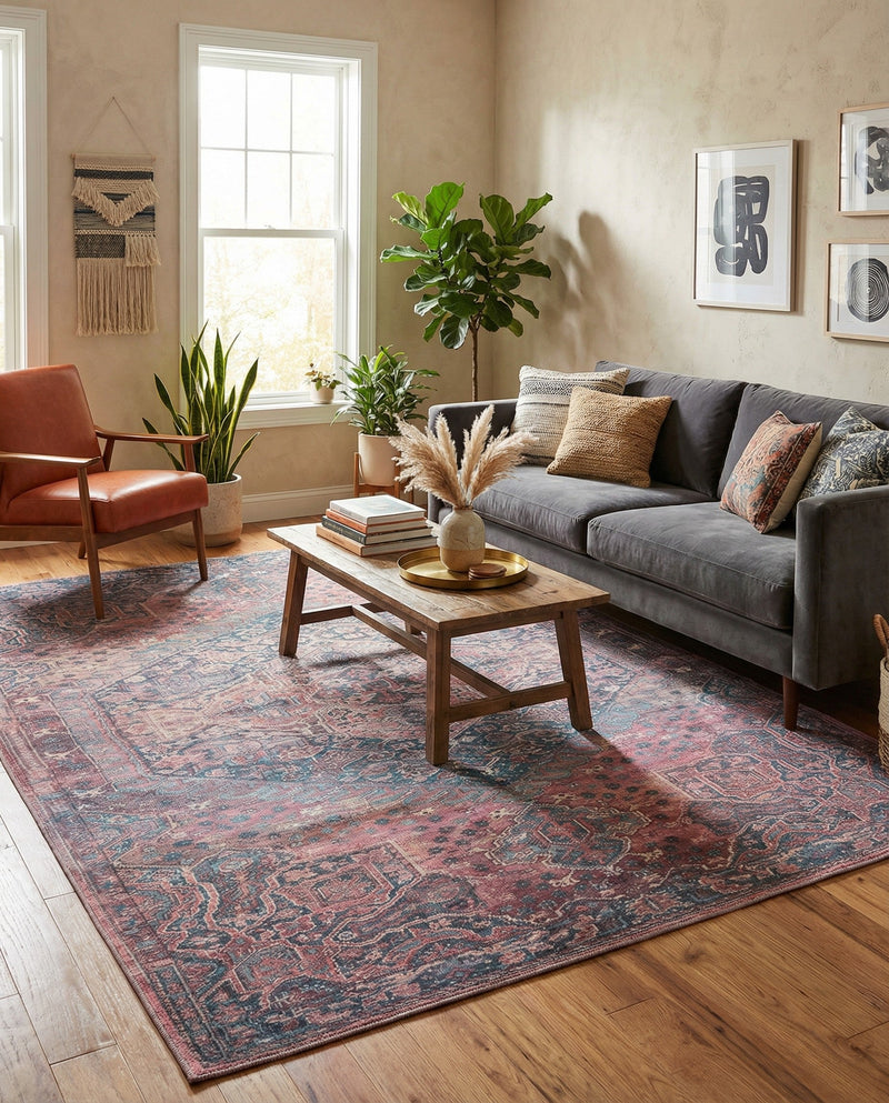 Zahara Oasis Collection Area Rug -  Agadir Rectangle Antique Rust Red  lifestyle 7