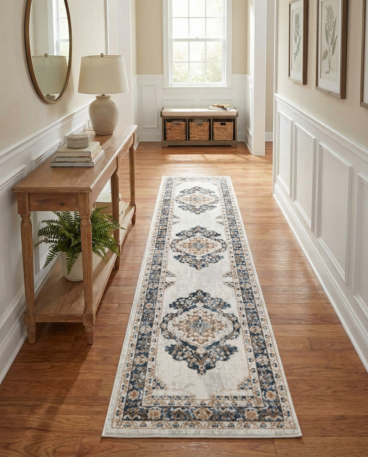 Cambridge Classics Collection Area Rug -  Magdalene (Cream) Runner Cream  lifestyle 85