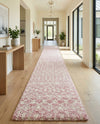 Berber Lattice Shag Collection Area Rug - Atlas (Light Pink) Runner Light Pink  lifestyle 35