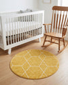 Trellis Mosaic Collection Area Rug - Arborville (Yellow) Round Yellow  lifestyle 60