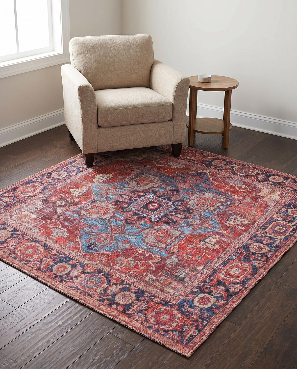 Zahara Oasis Collection Area Rug -  Essaouira Square Rust Red  lifestyle 92