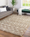 Berber Lattice Shag Collection Area Rug - Atlas (Light Brown) Rectangle Light Brown  lifestyle 5