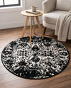 Cascade Range Collection Area Rug -  Shasta (Black and White) Round Black and White  lifestyle 42