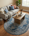 Mykonos Manor Collection Area Rug -  Tinos (Blue) Oval Blue  lifestyle 72