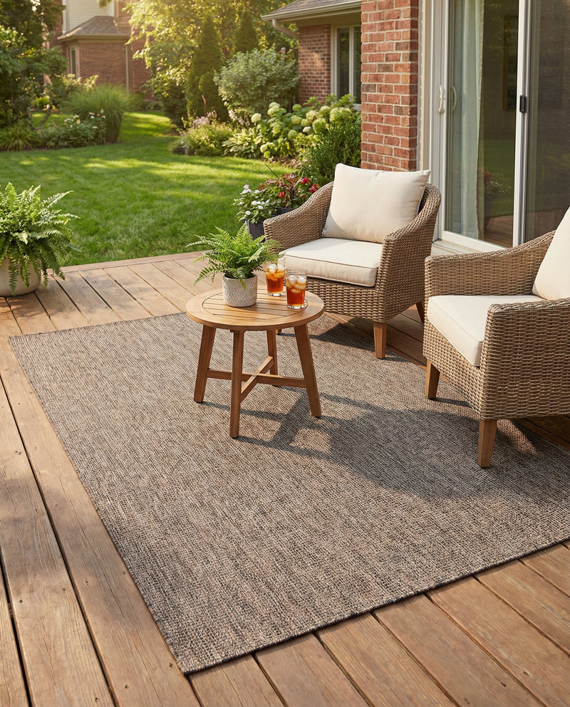 Seaside Serenity Collection Area Rug - Veranda (Light Brown) Rectangle Light Brown  lifestyle 34