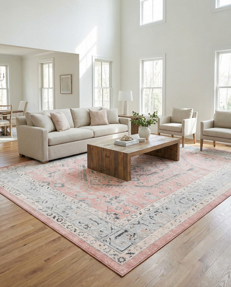 Adriana Terrace Collection Area Rug - Capri (Rose) Rectangle Rose  lifestyle 4