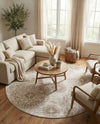 Riviera Elegance Collection Area Rug -  Monaco (Beige) Round Beige  lifestyle 55