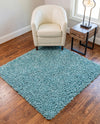 Alpine Plush Collection Area Rug -  Cortina (Aqua) Square Aqua  lifestyle 58