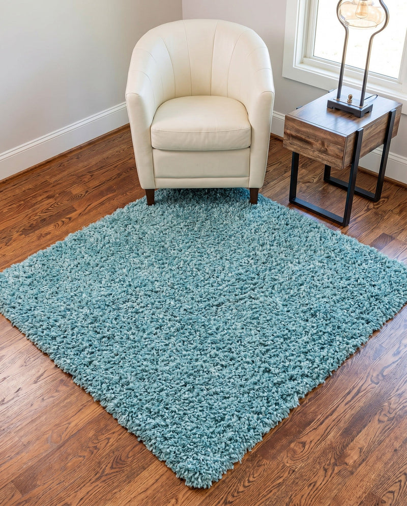 Alpine Plush Collection Area Rug -  Cortina (Aqua) Square Aqua  lifestyle 58