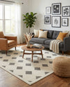 Monochrome Collection Area Rug -  Quartz Square Black and White  lifestyle 61