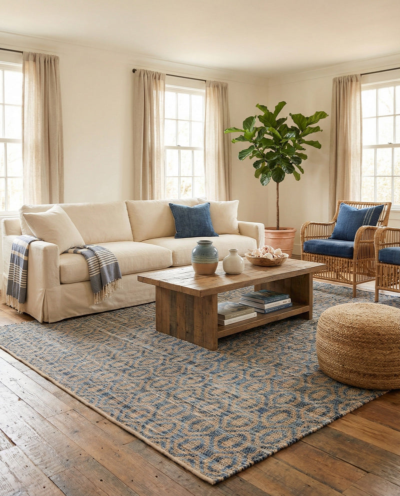 Osian Looms Collection Area Rug - Colaba Rectangle Navy Blue  lifestyle 14