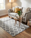 Lattice Gardens Collection Area Rug -  Bloomfield (Dark Gray) Rectangle Dark Gray  lifestyle 20