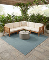 Seaside Serenity Collection Area Rug - Veranda (Aquamarine) Square Aquamarine  lifestyle 64