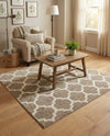 Lattice Gardens Collection Area Rug -  Bloomfield (Light Brown) Square Light Brown  lifestyle 38