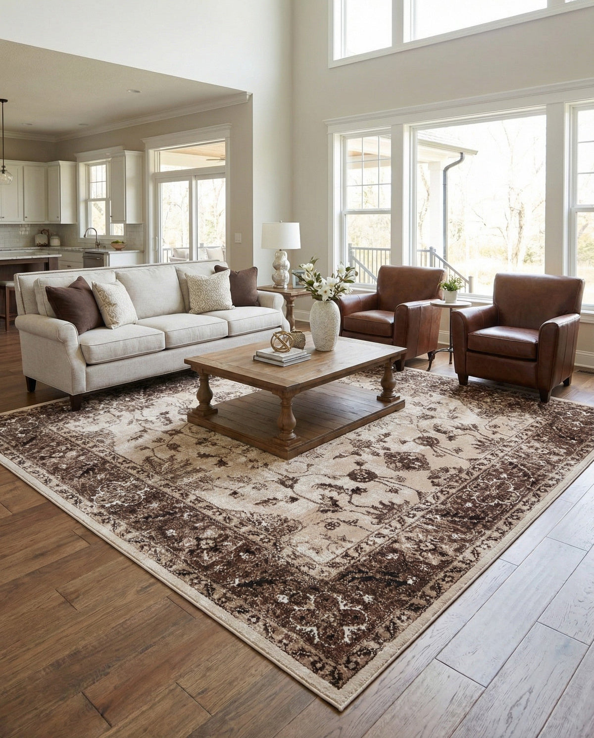 Andes Summit Collection Area Rug -  Aconcagua Square Cream  lifestyle 102