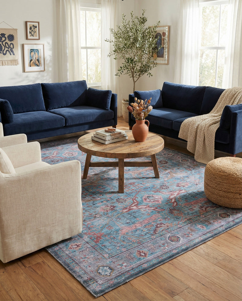 Zahara Oasis Collection Area Rug -  Marrakech Rectangle Blue  lifestyle 18