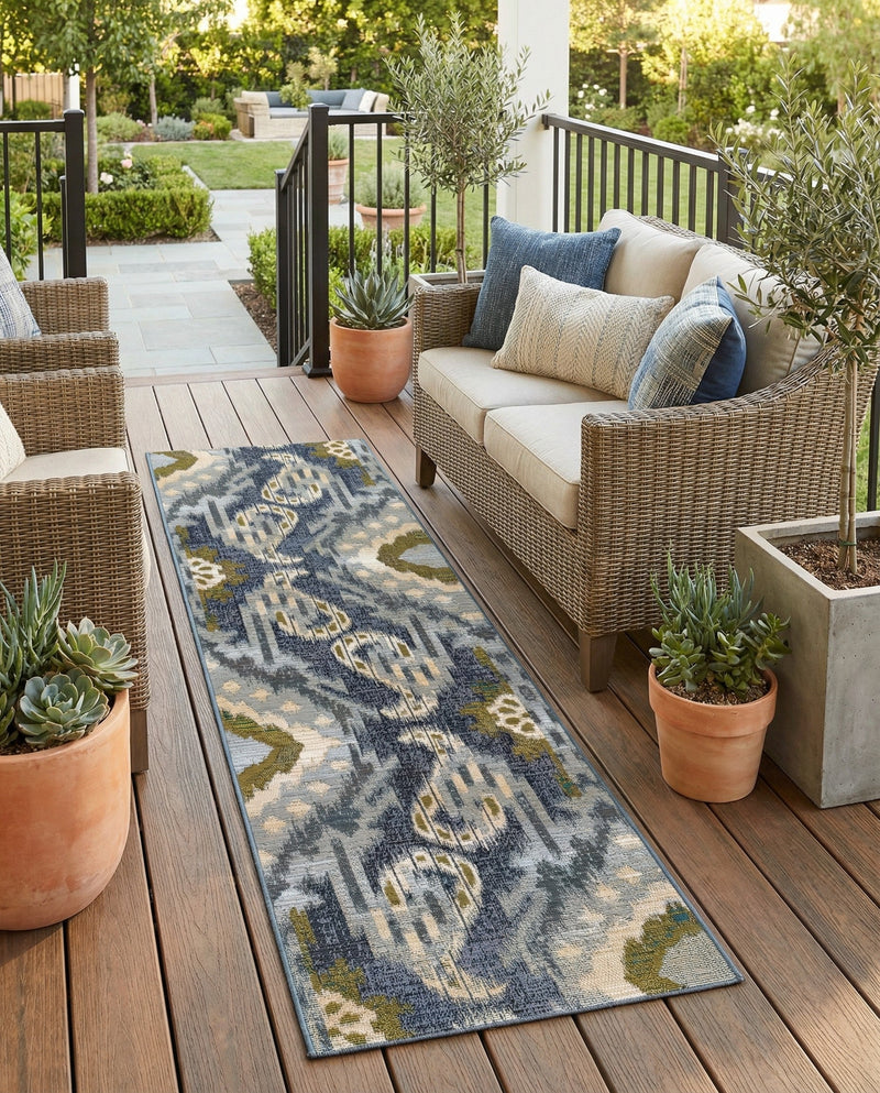 Urban Terrace Collection Area Rug -  Vista Runner Blue  lifestyle 30