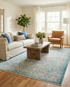 Rustic Charm Revival Collection Area Rug - Farmstead Rectangle Light Blue  lifestyle 33