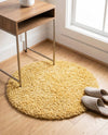 Alpine Plush Collection Area Rug -  Cortina (Sun Yellow) Round Sun Yellow  lifestyle 29