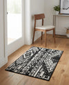 Cascade Range Collection Area Rug - Hood (Black and White) Rectangle Black and White  lifestyle 25