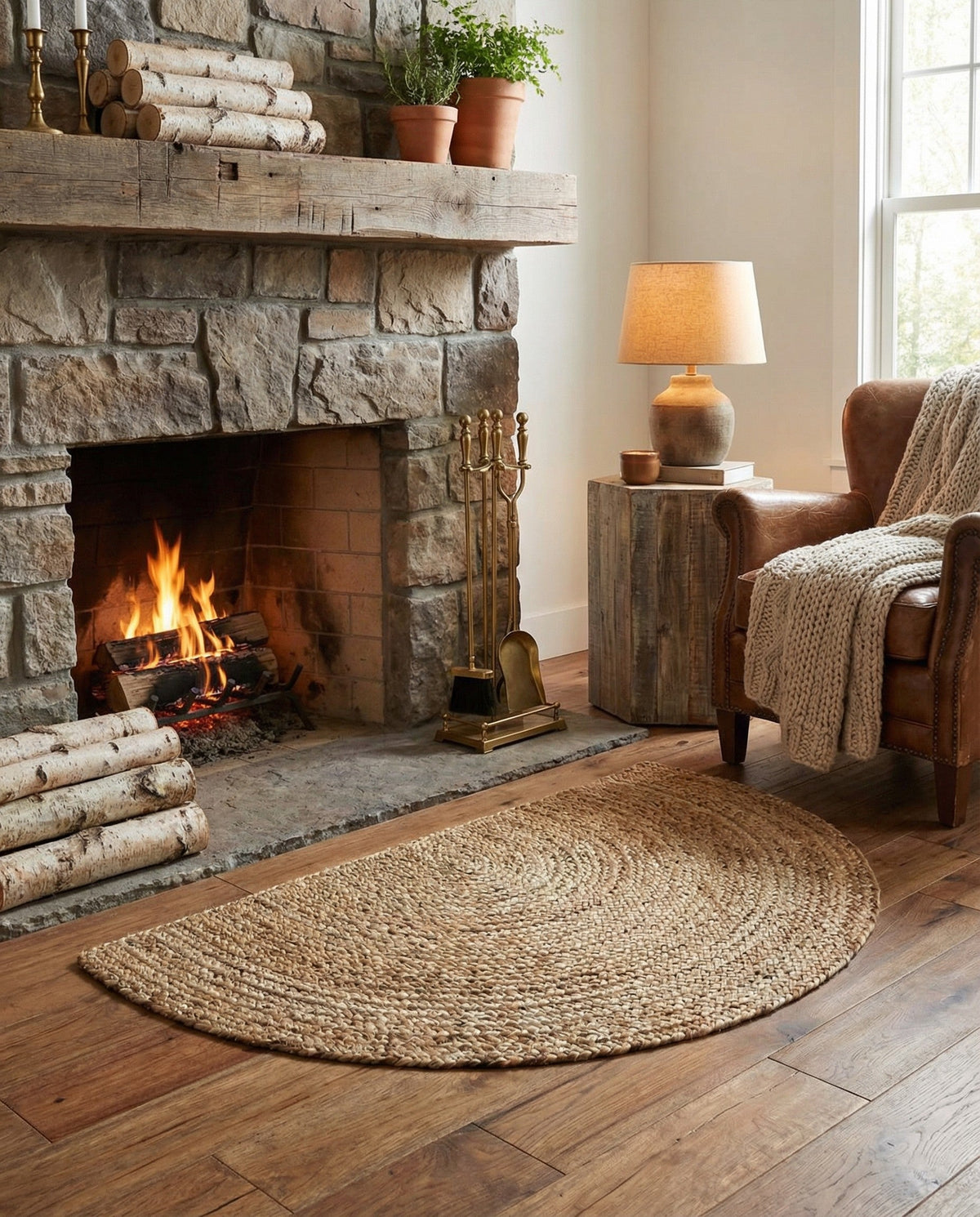 Woven Seaside Jute Collection Area Rug - Savannah (Natural) Hearth Natural  lifestyle 72