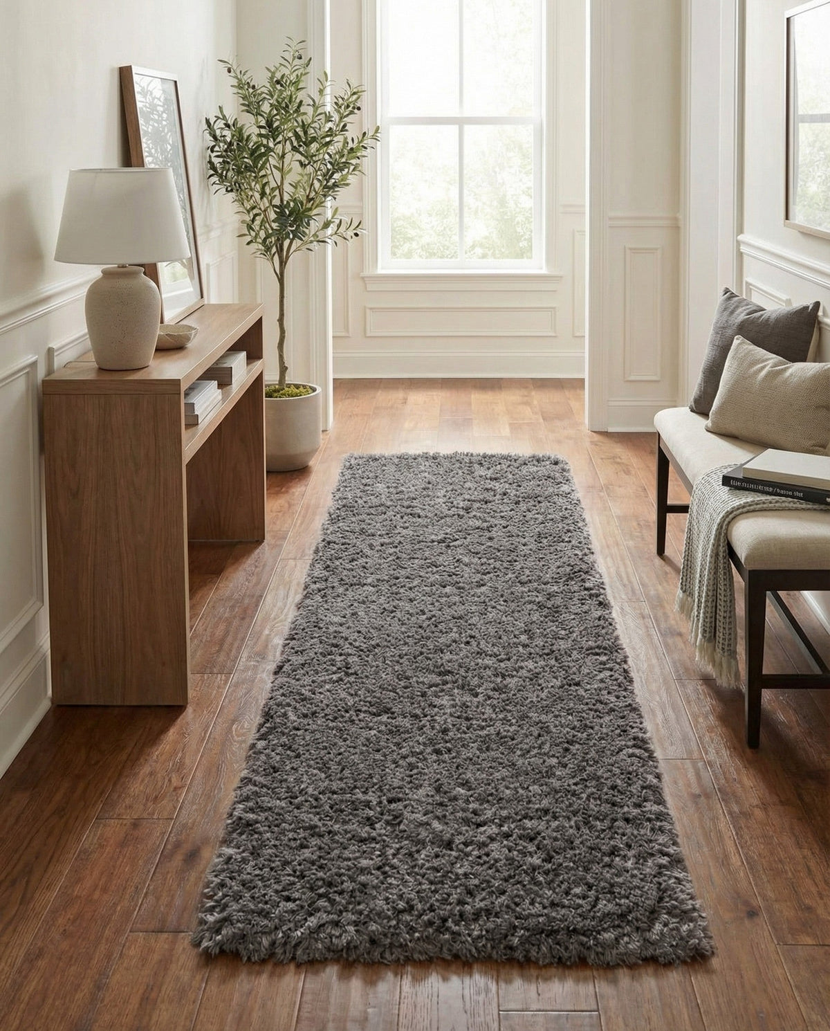 Eternal Plush Oasis Collection Area Rug -  Tranquility (Smoke) Runner Smoke  lifestyle 42