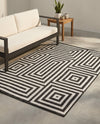 Urban Terrace Collection Area Rug -  Flatiron Rectangle Black and White  lifestyle 47