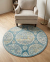 Arcadia Rugs Collection Area Rug -  Atlantis (Gray and Blue) Round Gray and Blue  lifestyle 49
