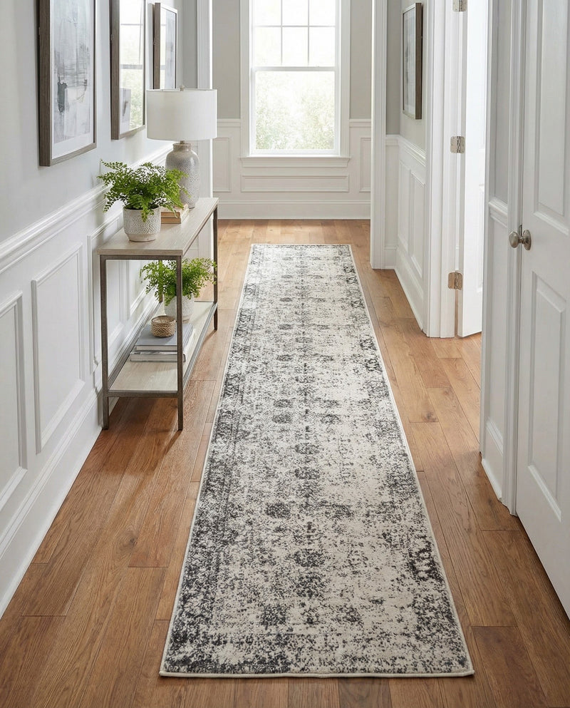 Riviera Elegance Collection Area Rug - Antibes (Gray) Runner Gray  lifestyle 70
