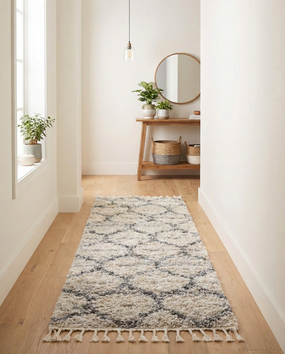 Cozy Cove Shag Collection Area Rug - Marina Runner Beige  lifestyle 161