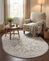 Savannah Elegance Collection Area Rug - Augusta (Light Gray) Oval Light Gray  lifestyle 52