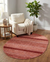 Jewel Oasis Collection Area Rug - Sapphire (Rusty Pink Rose) Oval Rusty Pink Rose  lifestyle 72
