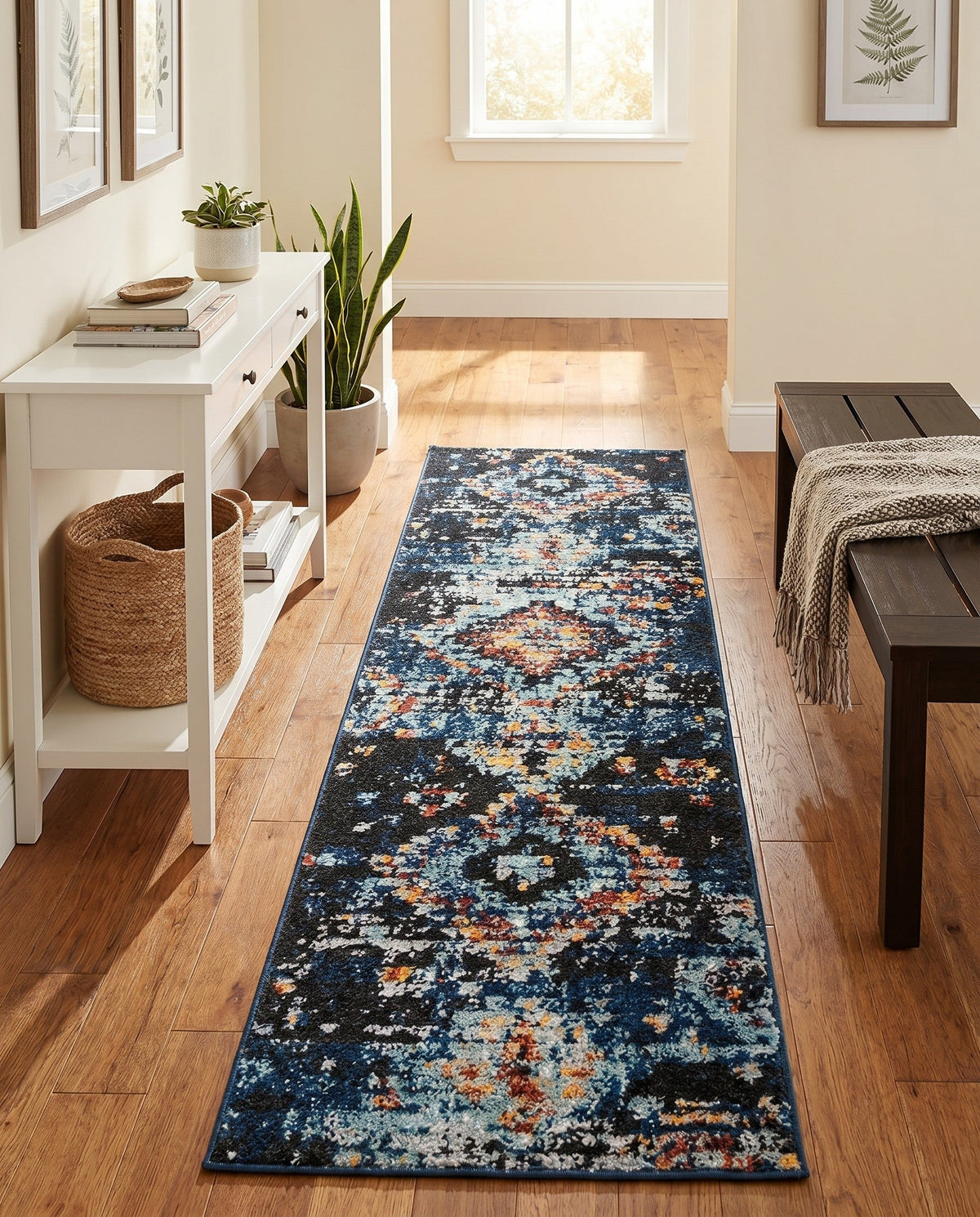 Tangier Treasures Collection Area Rug -  Fez Runner Navy Blue  lifestyle 91