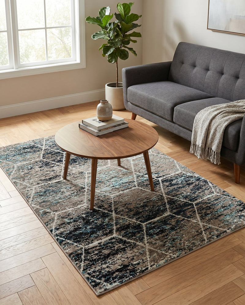 Trellis Mosaic Collection Area Rug - Arborville (Blue Multi) Rectangle Blue Multi  lifestyle 18