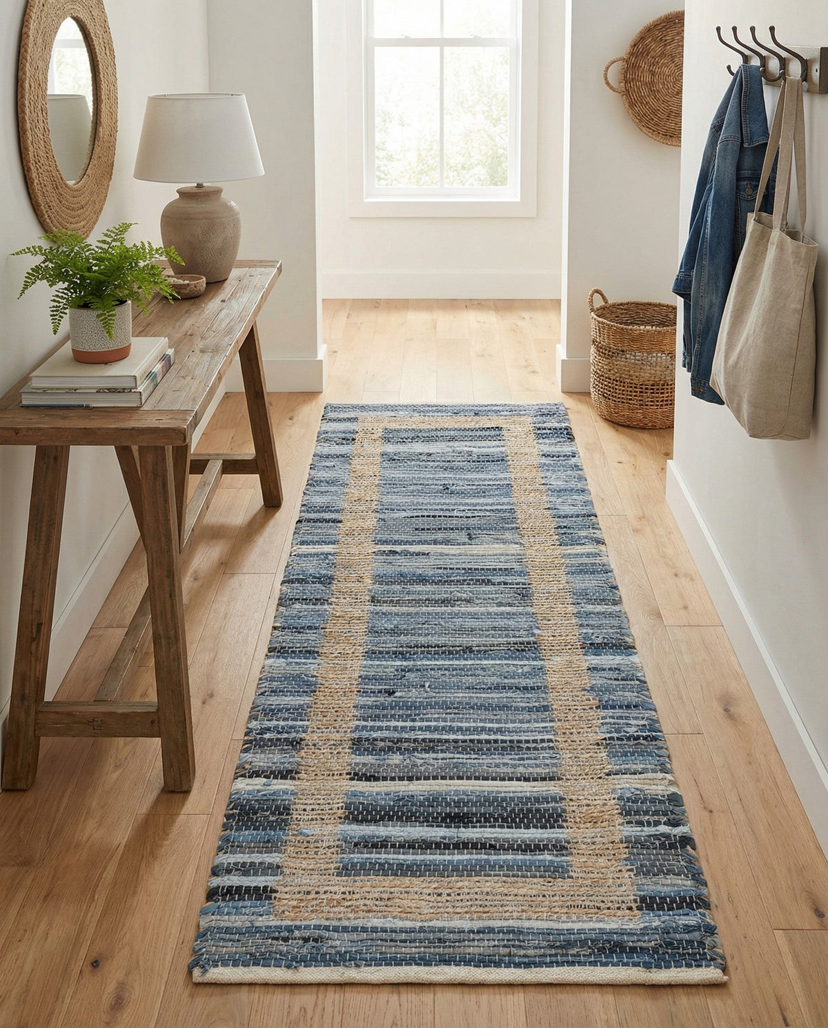 Osian Looms Collection Area Rug - Durham Runner Navy Blue  lifestyle 164